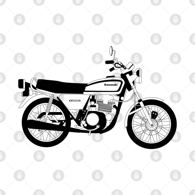 Kawasaki KZ200 Black Outline by kindacoolbutnotreally