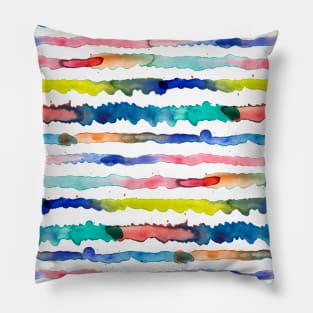 Pocket - Gradient Watercolor Lines Blue Pillow