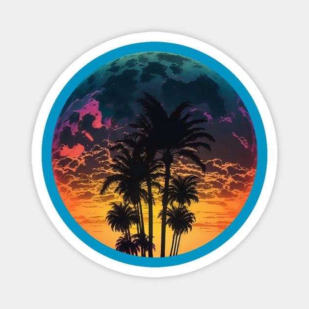 Palm Moon Magnet by DavidLoblaw