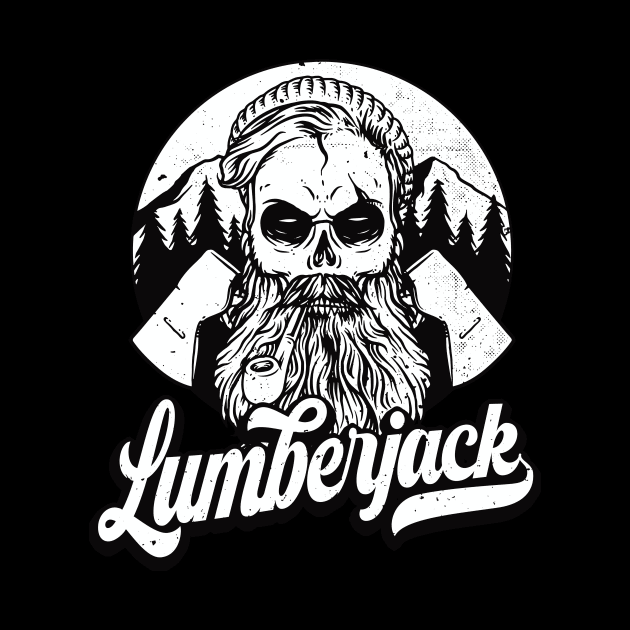 Lumberjack Skull Logger vintage Woodcutter by Foxxy Merch