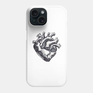 Human heart ink drawing Phone Case