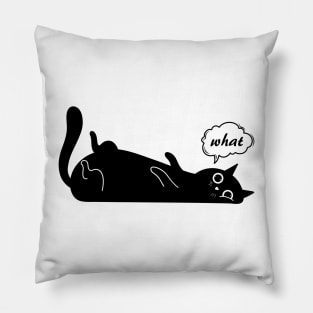 black cat says what Pillow