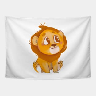 Cute Lion Drawing Tapestry