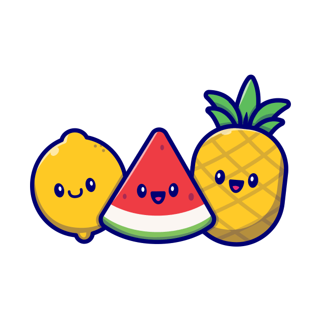 Cute Lemon, Watermelon And Pineapple by Catalyst Labs