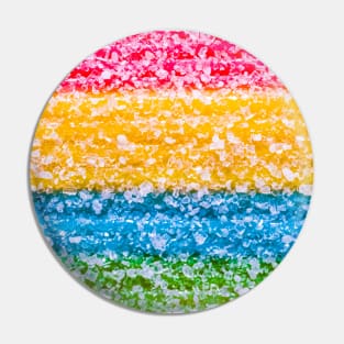 Neon Rainbow Sour Gummy Stripes Candy Photo Pattern Pin