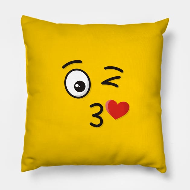 Face Throwing a Kiss Pillow by sifis