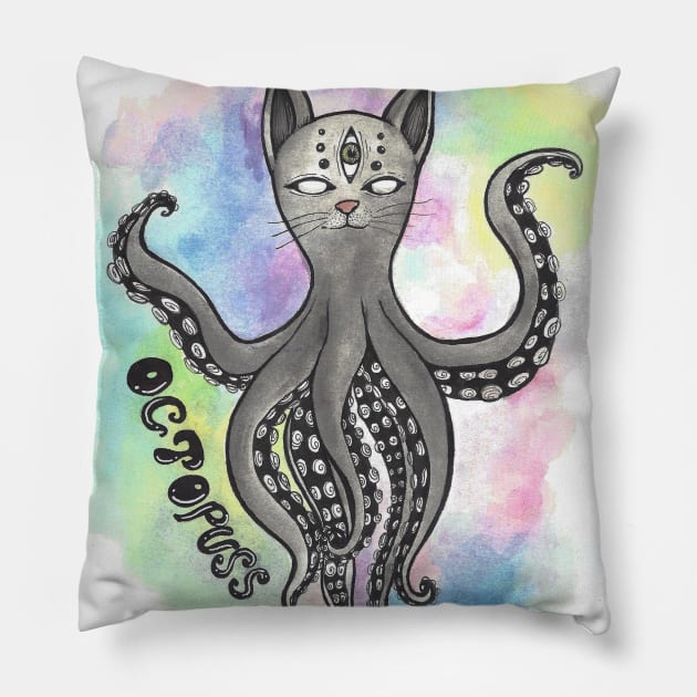 octopuss colored Pillow by asiancoffeegirl