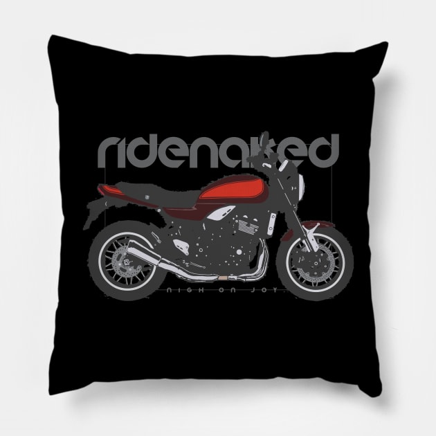 Ride Naked rs red Pillow by NighOnJoy