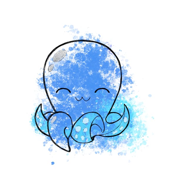 Cute blue octopus by Uwaki