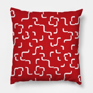 Curves on Red Background Tiles Pillow