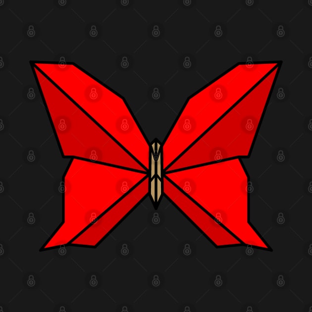 Red Origami Butterfly by Numerica