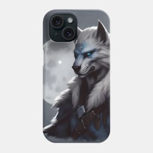 werewolf fantasy art blue Phone Case