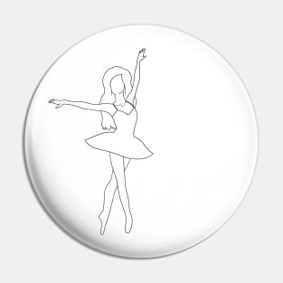 Line Art Ballerina Silhouette Pin