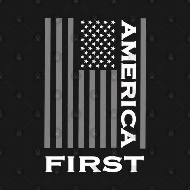 America First Patriotic American Flag Love the USA by DesignFunk