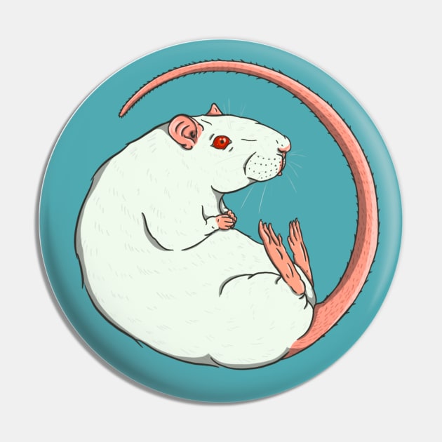 Pink Eyed White Fancy Rat Illustration Pin by New World Aster 