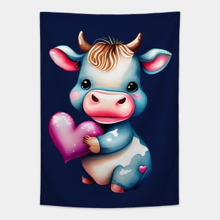 Valentine's Day Cow Tapestry