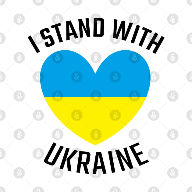 I Stand With Ukraine with Ukrainian Heart Flag / Ukrajina Patriot Fan by Vladimir Zevenckih