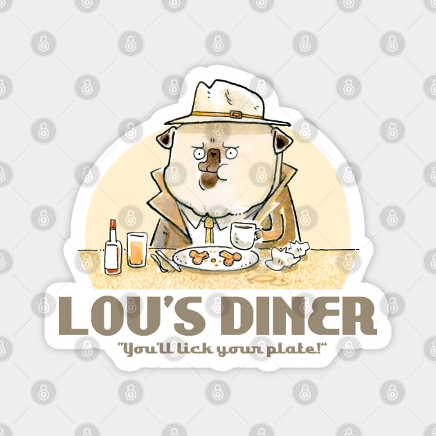 Lou's Diner Magnet by Inkpug