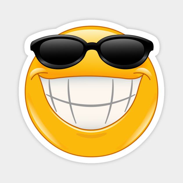 Sunglasses Emoji with Big Smile - Emoji - Magnet |