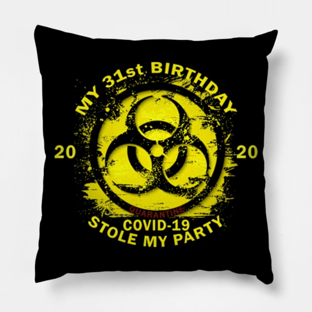 31st Birthday Quarantine Pillow by Omarzone