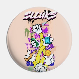 Dope Slluks multiple hands and arms cheering illustration Pin