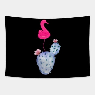 Purple Cactus Pink Swan Balloon Tapestry