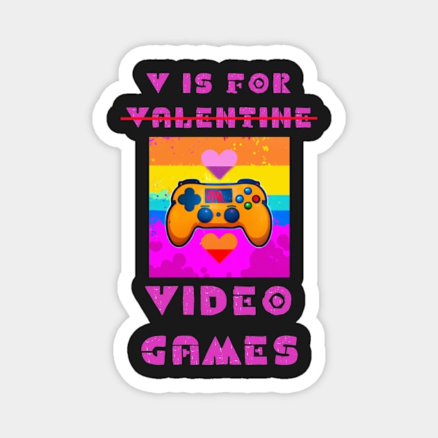 V is for video games Magnet by IOANNISSKEVAS