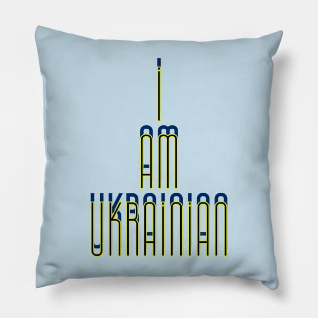 I am Ukrainian -plain text Pillow by QUOT-s