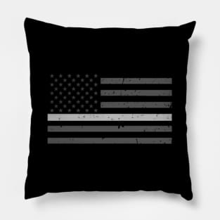 Corrections Officer - Thin Silver Line American Flag Pillow