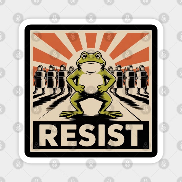 Resist-Frog Magnet by Creatifly Graphic Tees