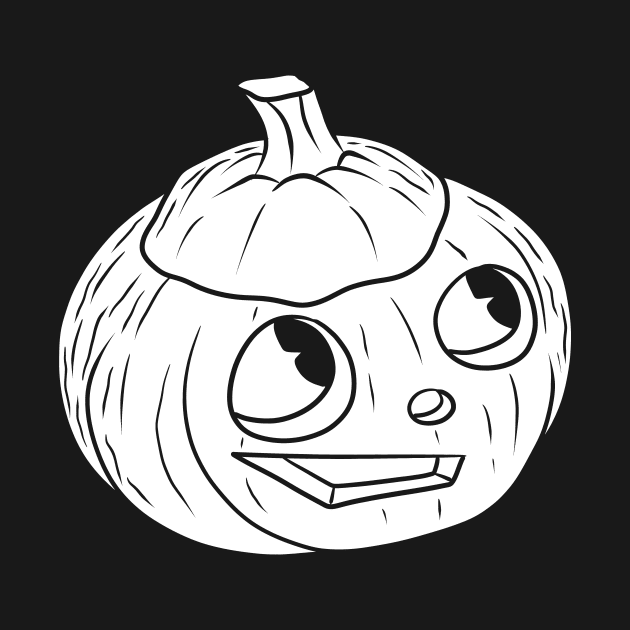 Cute Halloween White Silhouette Jack O' Lantern by saradaboru