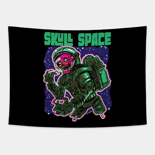 Skull Space Zombie Astronaut Tapestry by eShirtLabs