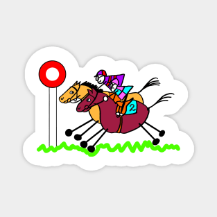 Horseracing Cartoon Magnet