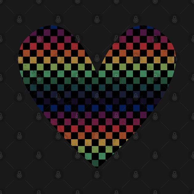 80s Checkered Rainbow Heart by Pinkazoid