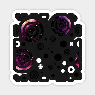 Watercolor Purple Circles and Black Lines Magnet