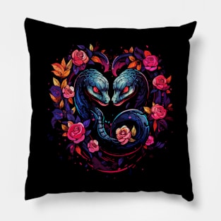 Snake Couple Valentine Pillow