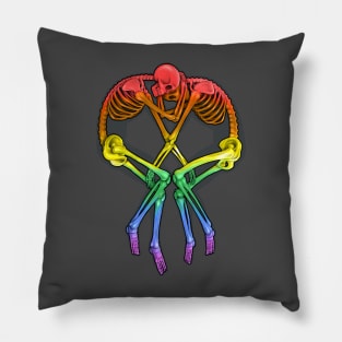 Rainbow Flag Skeleton Love Pillow