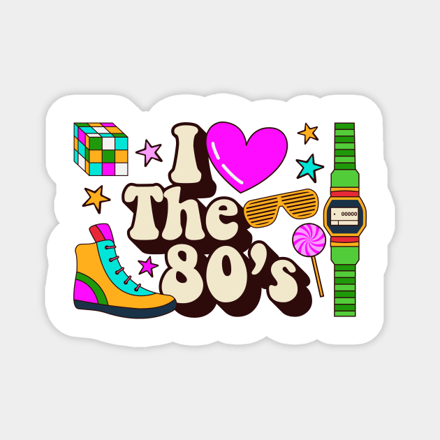 I love the 80's Magnet by BusyMonkeyDesign