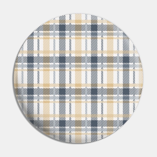 Tartan - Natural White, Navy and Sand Pin by lents