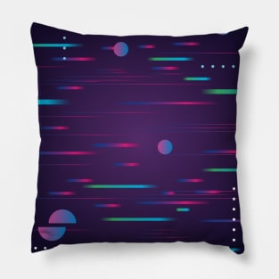 Glitch Neon Synthwave Pillow