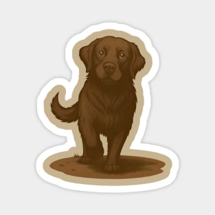 Chocolate Labrador Retriever Illustration – Cute Chocolate Lab Dog Art Magnet