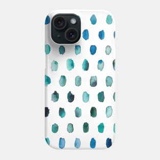 Artistic Palette Watercolor Dots Blue Phone Case