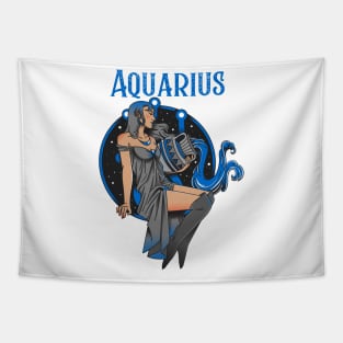 Aquarius Zodiac Design Female Tapestry