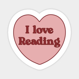 I love reading heart aesthetic dollette coquette pink red Magnet