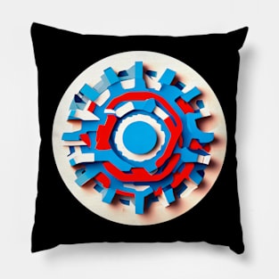 Abstract Psychedelic Gear Wheel Pillow