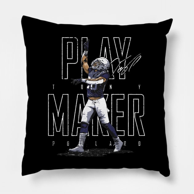 Tony Pollard Dallas Play Maker Pillow by MASTER_SHAOLIN