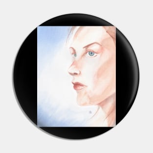 Watercolor girl painting II Pin