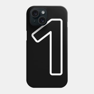 Simple White Number One Symbol - Outline Phone Case