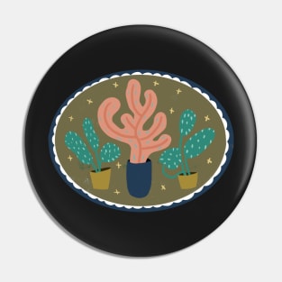 Cameo design with home plants in pots Pin