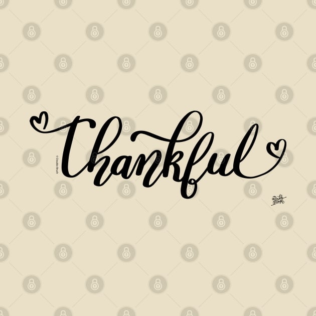 Thankful Hearts Hand Lettered Thanksgiving by DoubleBrush